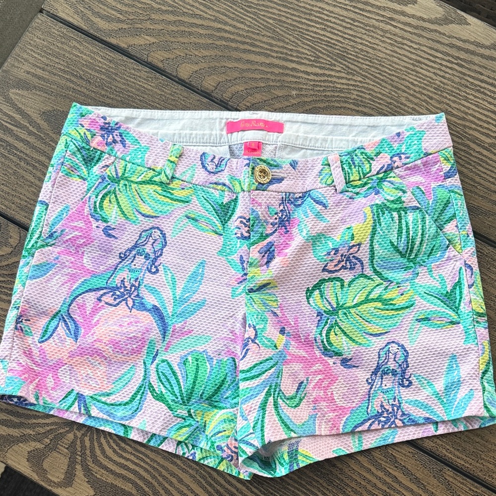 Lilly Pulitzer Pink, Lilac, and Green Tropical Print Shorts